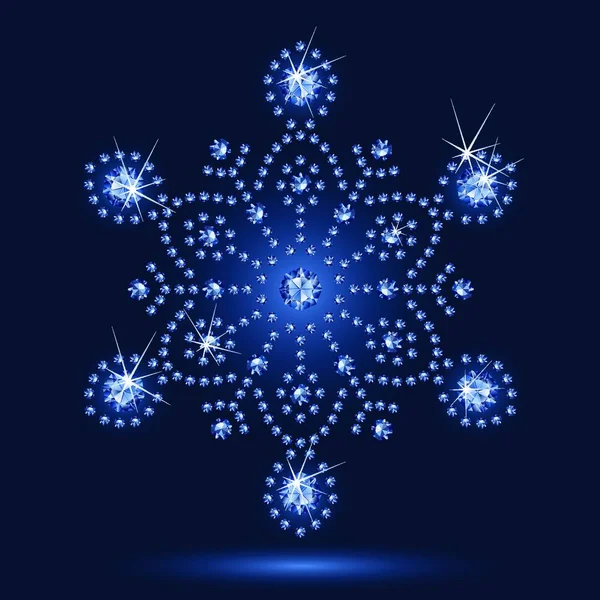 Snowflake Διαμάντι Μαύρο Φόντο — Διανυσματικό Αρχείο