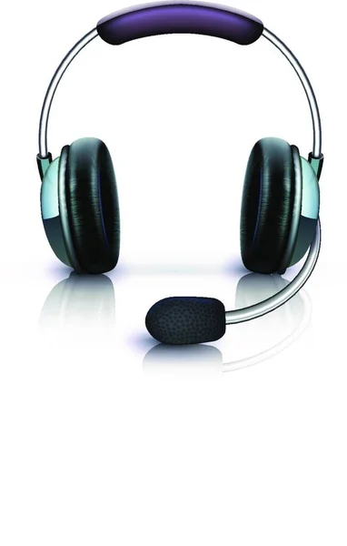 Vektor Illustration Coole Kopfhörer Mit Mikrofonsymbol Isoliert Auf Weißem Hintergrund — Stockvektor