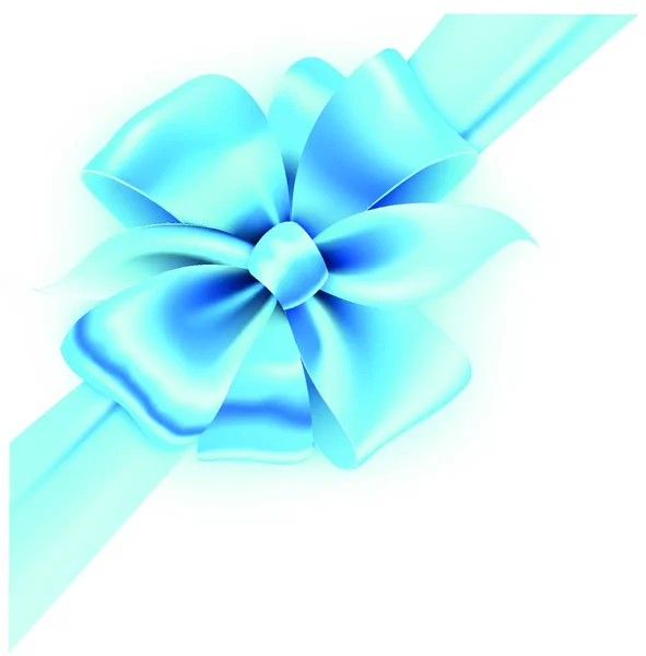 Εικονογράφηση Φορέας Δώρο Τυλιγμένο Λευκό Χαρτί Ένα Μπλε Κορδέλα Και — Διανυσματικό Αρχείο