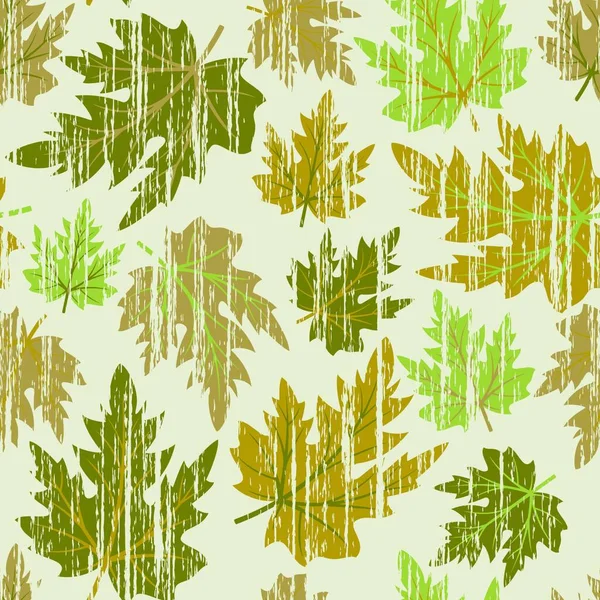 Grunge Seamless Pattern Autumn Maple Leaves Can Repeated Scaled Any — vektorikuva