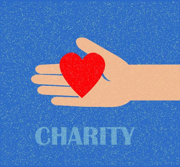 Hand Som Håller Hjärtat Välgörenhet — Stock vektor
