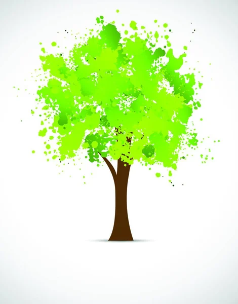 Αφηρημένο Grunge Δέντρο Πράσινο Χρώμα — Διανυσματικό Αρχείο