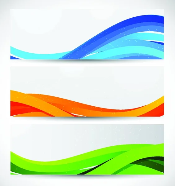 Set Wavy Banners Abstract Illustration — Stock Vector