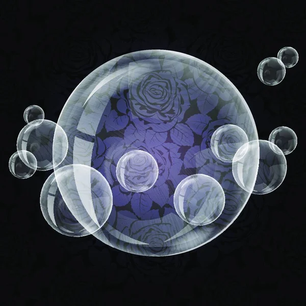 泡のある抽象的な青の背景Eps — ストックベクタ