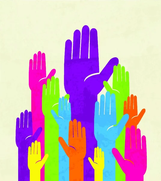 Colorful Hand Concept Democracy — Stock Vector