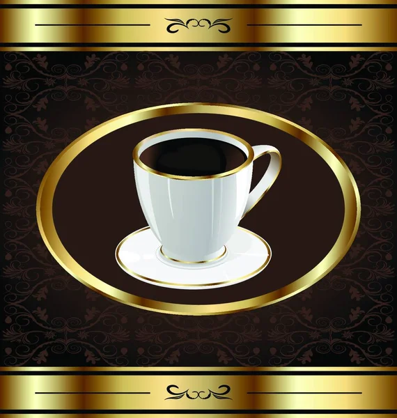 Ilustrační Vinobraní Etiketa Pro Balení Kávy Šálku Kávy Vektor — Stockový vektor