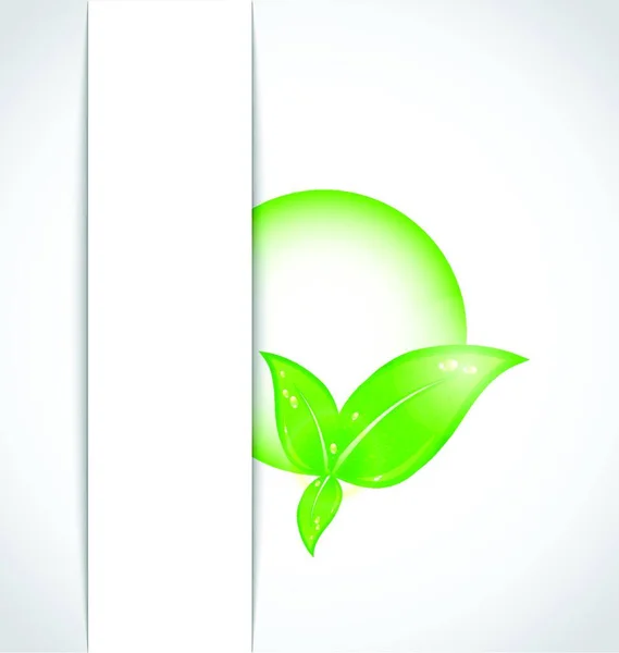 Ilustración Hojas Verdes Con Burbuja Que Sobresale Del Papel Cortado — Vector de stock