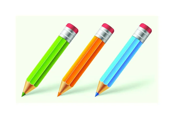 Set Pencils Easy Edit — Stock Vector