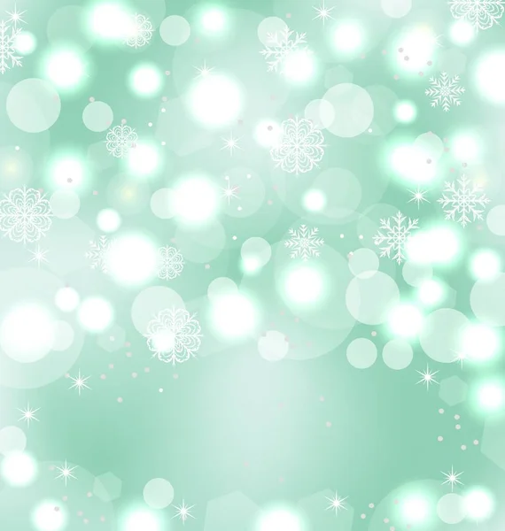 Ilustración Navidad Papel Tapiz Lindo Con Brillo Copos Nieve Estrellas — Vector de stock