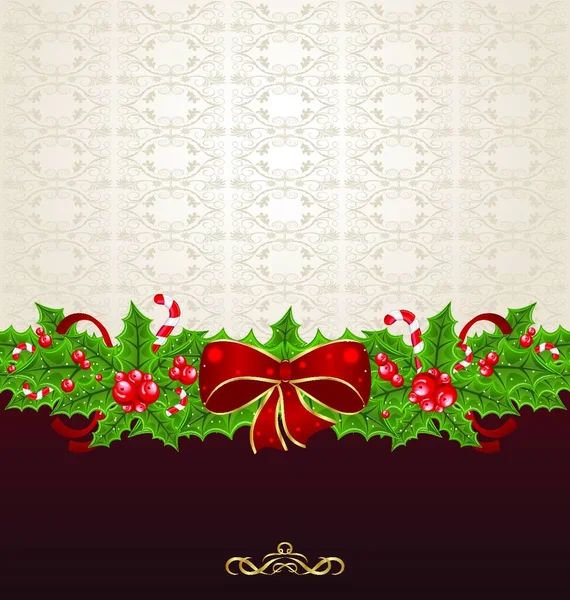 Ілюстрація Красивий Різдвяний Фон Тумблею Бантом Сосною Вектор — стоковий вектор