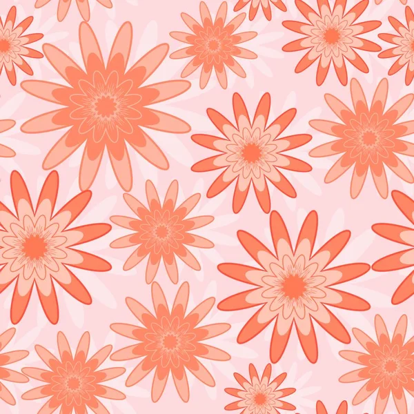 Patrón Sin Costura Con Flores Abstractas Color Naranja Puede Repetir — Archivo Imágenes Vectoriales