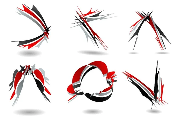 Collection Six Rubans Pouvant Servir Logo — Image vectorielle