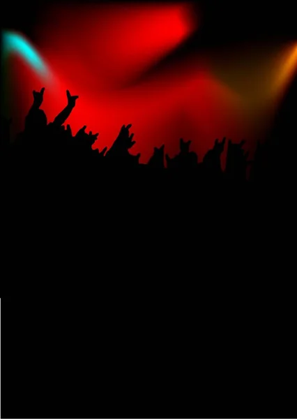 各种颜色的摇滚音乐会 背面闪烁着王冠的轮廓 — 图库矢量图片