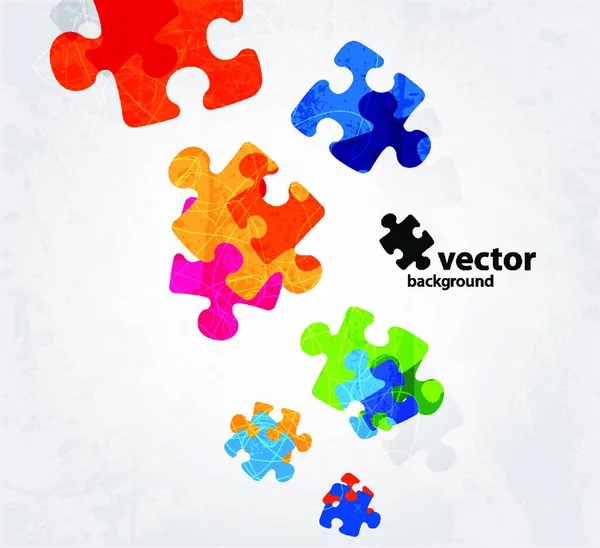 Abstract Puzzle Shape Colorful Vector Design — Stock Vector