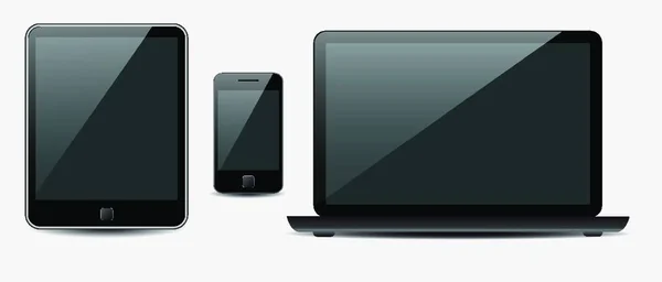 Vector Ordinateur Portable Tablette Téléphone Portable — Image vectorielle