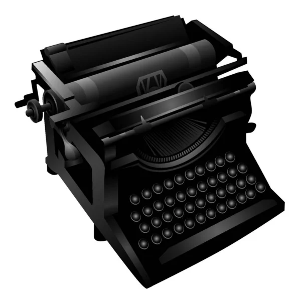 Máquina Escrever Antiga Isolada — Vetor de Stock