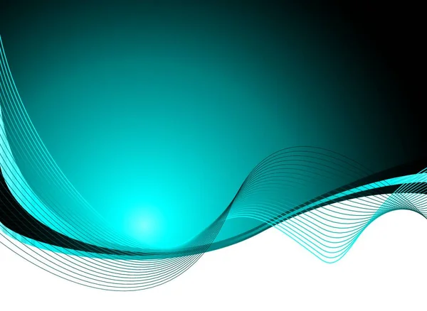 Fond Abstrait Illustré Avec Lignes Bleues Fluides Avec Espace Copie — Image vectorielle