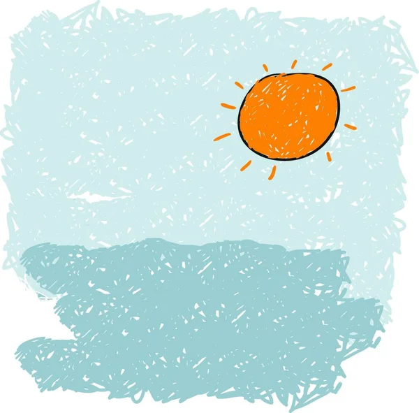 Vagues Mer Soleil Levant — Image vectorielle