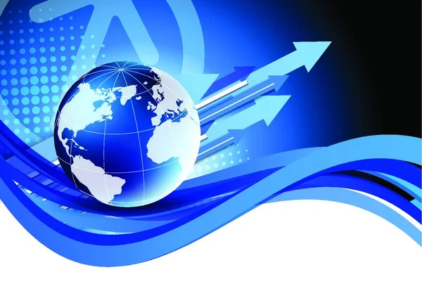 Blauer Tech Hintergrund Mit Globus Abstrakte Darstellung — Stockvektor