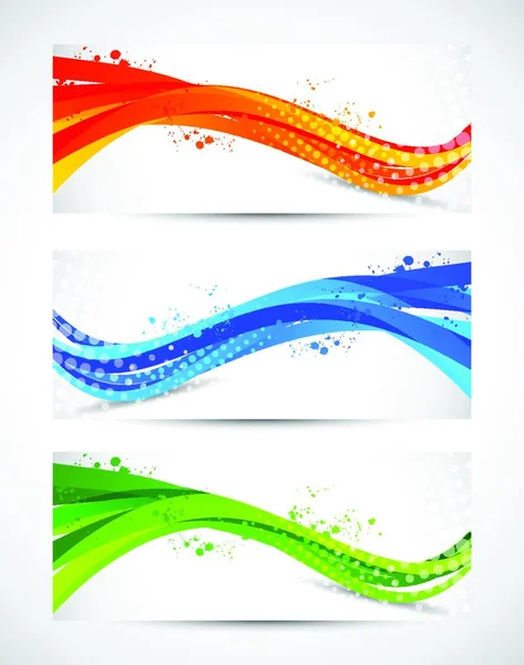 Set Abstract Wavy Banners — Stock Vector