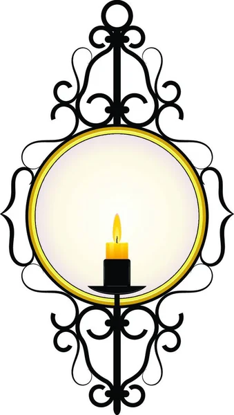 Candle Mirror Frame — Stock Vector