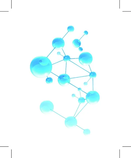 Estrutura Molecular Átomos Biotecnologia — Vetor de Stock