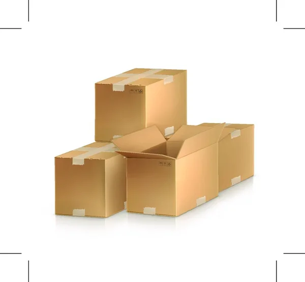 Empty Cardboard Box Package — Stock Vector