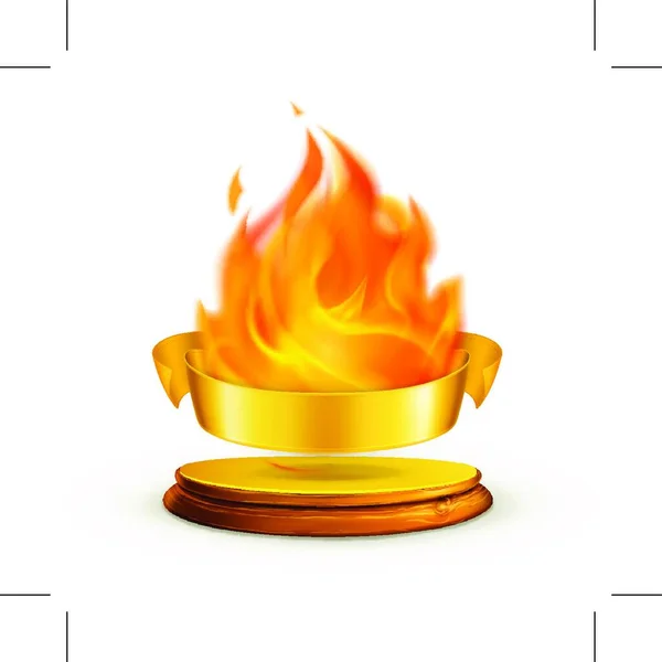 Forró Láng Égő Vörös Tűz — Stock Vector