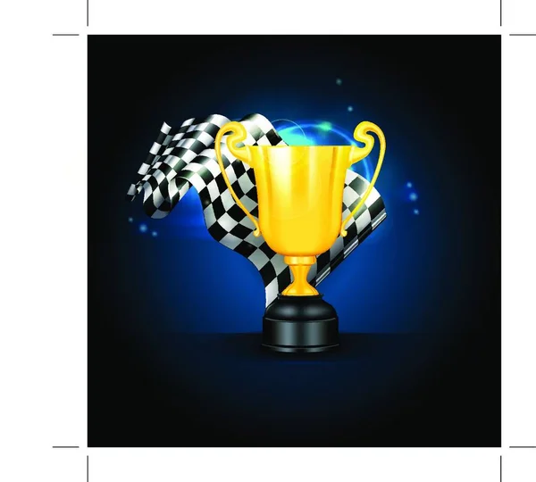 Trofeo Oro Bandera — Vector de stock