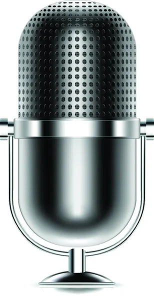 Microfone Ícone Vetorial Isolado Fundo Branco — Vetor de Stock