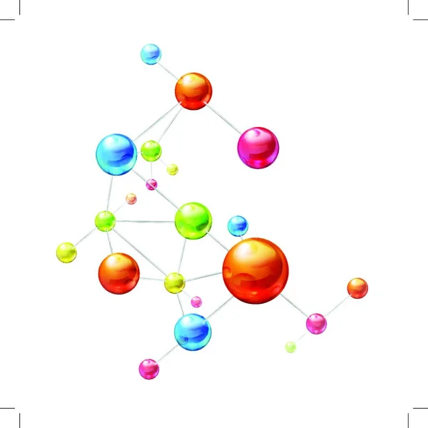 Structure Moléculaire Atomes Biotechnologie — Image vectorielle