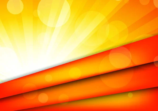 線と円の抽象的なオレンジ色の背景 — ストックベクタ