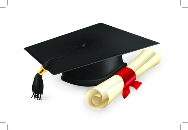 Afstudeerpet Diploma Vector — Stockvector