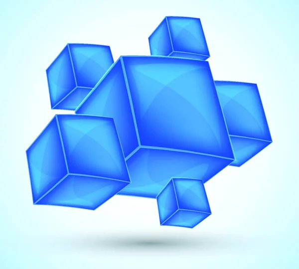 背景为蓝色立方体 摘要说明 — 图库矢量图片