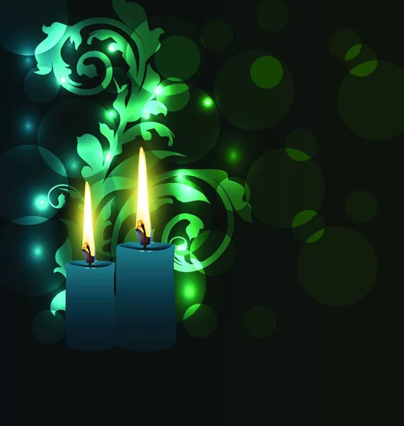 Ilustración Tarjeta Felicitación Brillante Con Velas Para Festival Diwali Vector — Archivo Imágenes Vectoriales