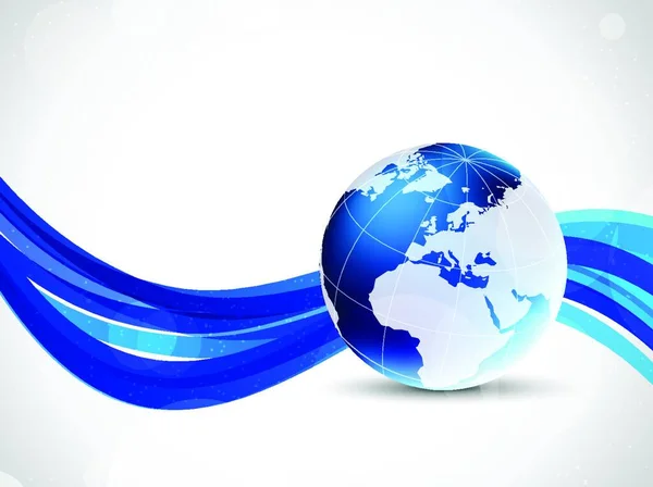 Fond Bleu Vif Avec Globe Illustration Synthétique — Image vectorielle