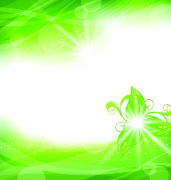 Εικονογράφηση Οικολογικό Φόντο Πράσινα Φύλλα Διάνυσμα — Διανυσματικό Αρχείο