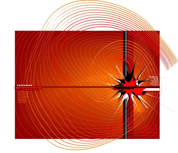 Fondo Abstracto Naranja Rojo Con Líneas Giratorias — Vector de stock