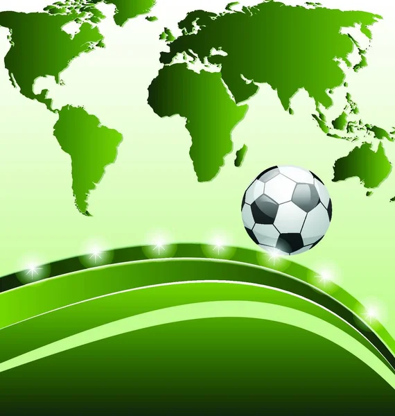 Illustration Fußball Hintergrund Mit Ball Für Design Karte Vektor — Stockvektor
