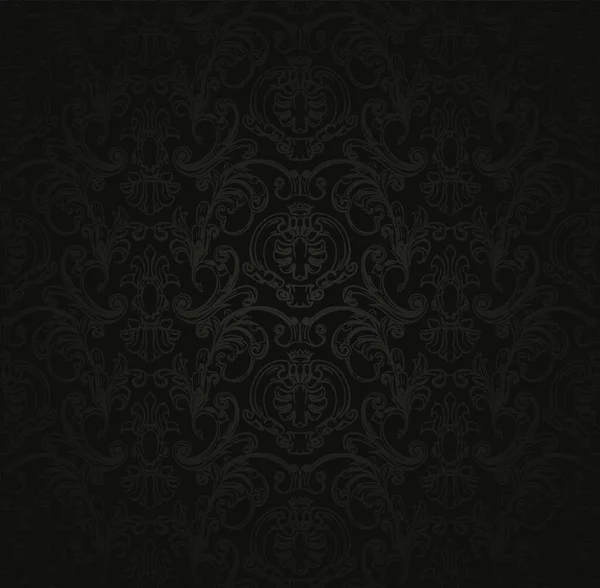 Black Seamless Wallpaper Pattern — Stock Vector