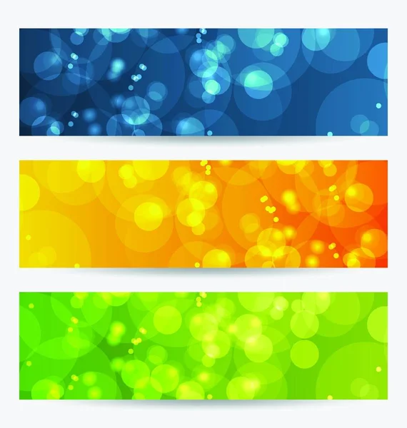 Illustration Set Abstract Backgrounds Bokeh Effect Vector — Stock Vector
