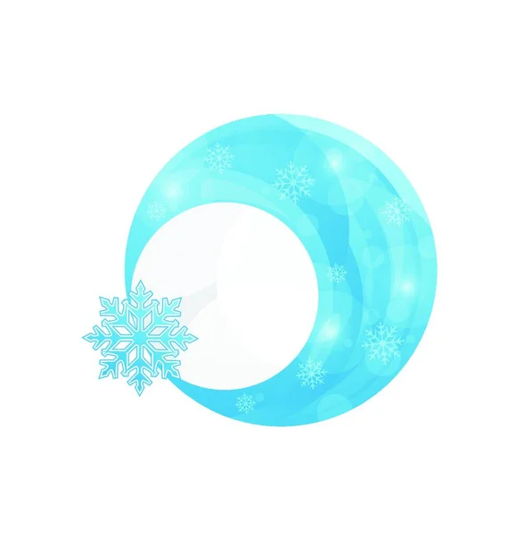 クリスマスの雪の結晶とイラストテンプレートフレームデザイン ベクター — ストックベクタ