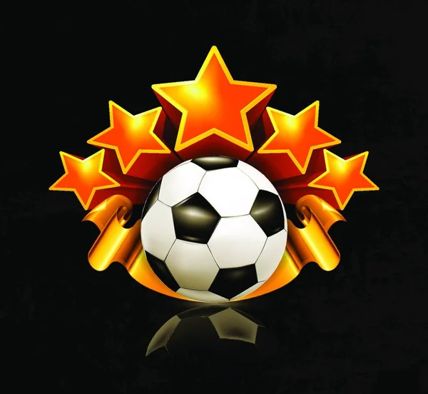 Oranje Sport Embleem Voetbal 10Eps — Stockvector