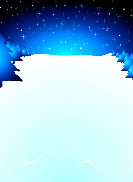 圣诞节背景场景为蓝色 有复制空间和雪地漂移 — 图库矢量图片