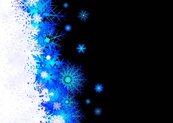 Weihnachten Schneeflocke Inspiriert Hintergrund Blau Und Schwarz — Stockvektor