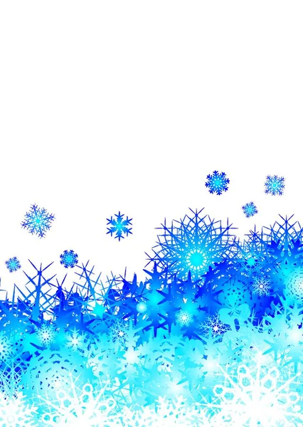 Immagine Sfondo Natale Con Fiocchi Neve Blu Copyspace — Vettoriale Stock