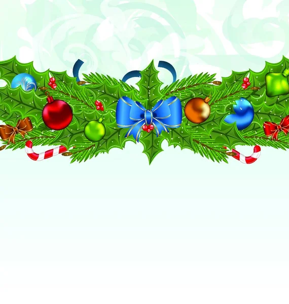 Illustration Weihnachten Hintergrund Mit Feiertagsdekoration Vektor — Stockvektor