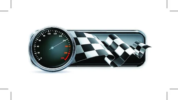 Baner Wyścigowy Prędkościomierzem — Wektor stockowy