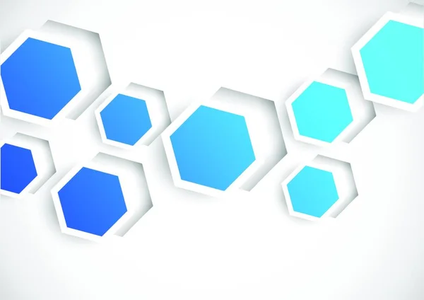 Fundo Abstrato Com Azul Cortar Hexágonos — Vetor de Stock