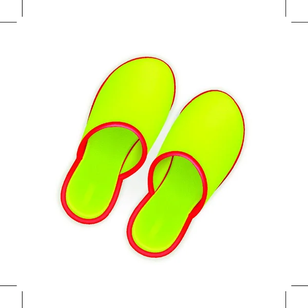 Slippers Feet Shoes Clothing — Stock Vector